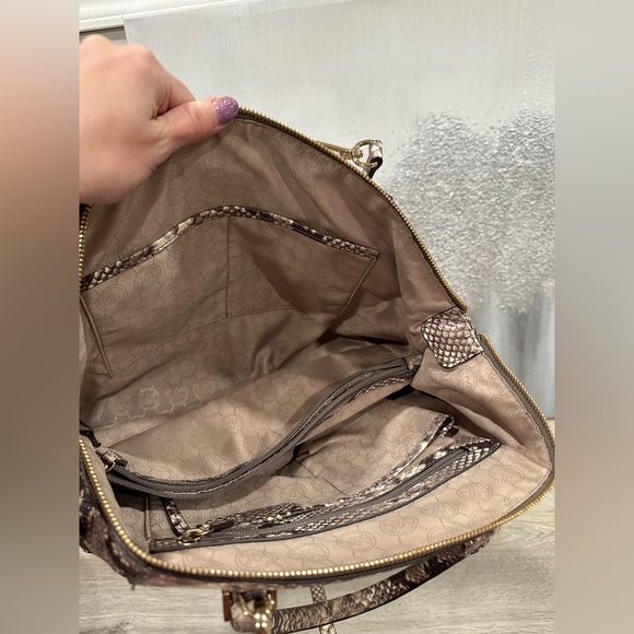 Michael Kors Large Embossed Leather Satchel Snakeskin - Picture 8 of 11